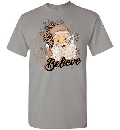 Believe Santa Tee Shirt Top T=Shirt
