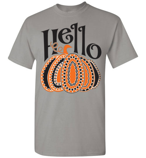 Hello Pumpkin Graphic Fall Tee Shirt Top T-Shirt