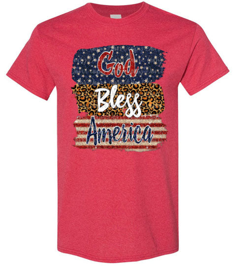 God Bless America Americana USA Tee Shirt Top