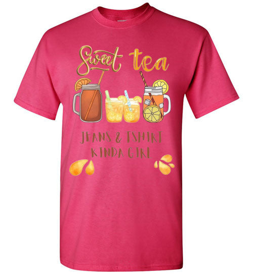 Sweet Tea & Jeans TShirt Kinda Girl Funny Southern Tee Shirt Top T-Shirt