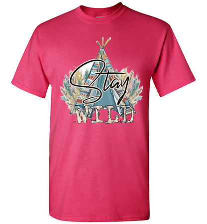 Stay Wild Native American Navajo Southwestern Graphic Tee Shirt Top
