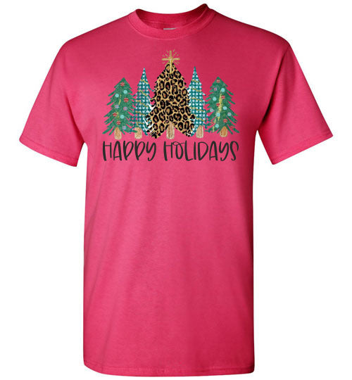 Happy Holidays Christmas Tree Tee Shirt Top T-Shirt