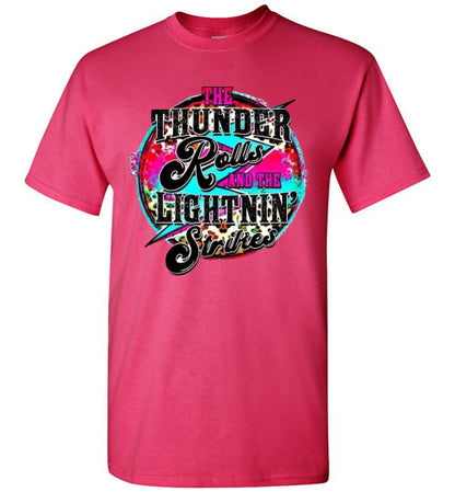 Thunder Rolls Lightening Strikes Graphic Tee Shirt Top