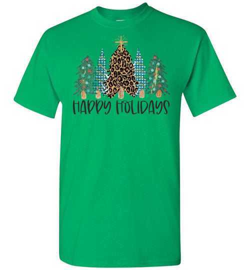 Happy Holidays Christmas Tree Tee Shirt Top T-Shirt