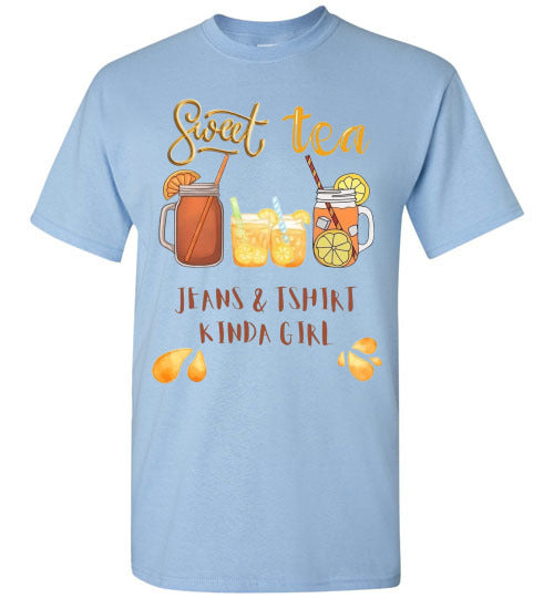 Sweet Tea & Jeans TShirt Kinda Girl Funny Southern Tee Shirt Top T-Shirt