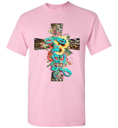 Leopard face cross tee shirt top graphic t-shirt