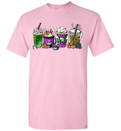 Halloween Starbucks Latte Cappachino Coffee Graphic Tee Shirt Top