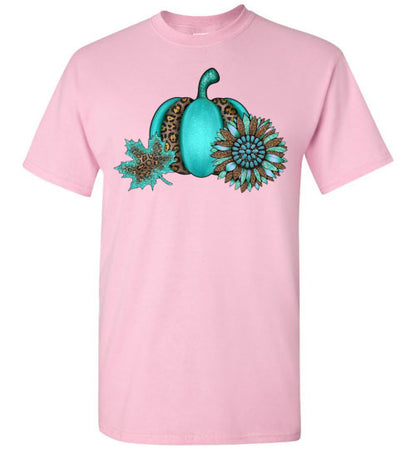 Leopard Pumpkin Fall Graphic Tee Shirt Top