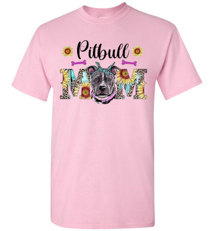 Pitbull Dog Mom Graphic Tee Shirt Top T-Shirt