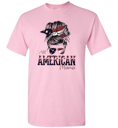 All American Mama T-Shirt Graphic Tee Shirt Top