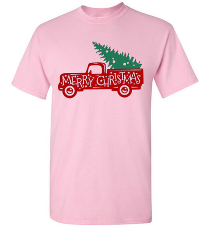 Merry Christmas Tree Old Rustic Farm Tee Shirt Top T-Shirt
