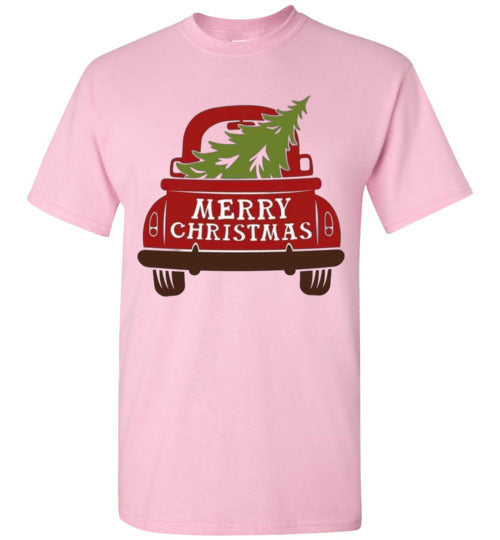 Merry Christmas Old Truck Farm Tee Shirt Top T-Shirt