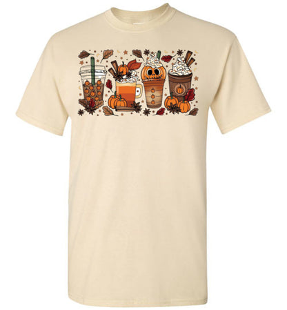 Starbucks Pumpkin Spice Drink Coffee Frappe Fall Autumn Graphic Tee Shirt Top