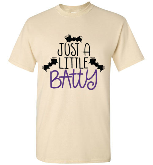 Just A Little Batty Halloween Fall Bat Tee Shirt Top