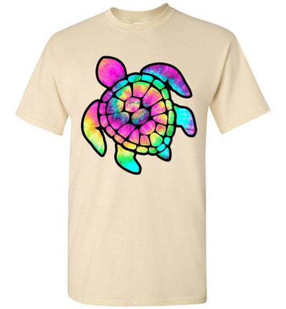 Neon Sea Turtle Graphic Tee Shirt Top