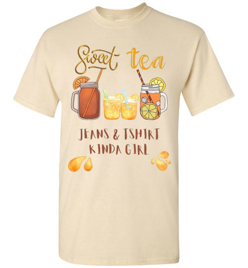 Sweet Tea & Jeans TShirt Kinda Girl Funny Southern Tee Shirt Top T-Shirt