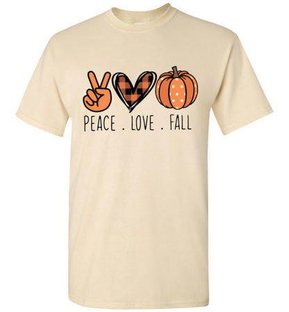 Peace Love Fall Tee Shirt Graphic Top