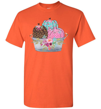 Pastel Pumpkin Basket Fall Tee Shirt Top T-Shirt