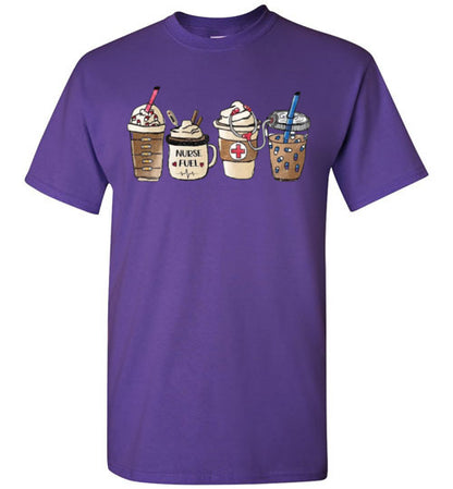Nurse Fuel Starbucks Latte Cappuccino Coffee Fall Graphic Tee Shirt Top