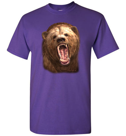 Growling Bear Graphic Tee Shirt Top