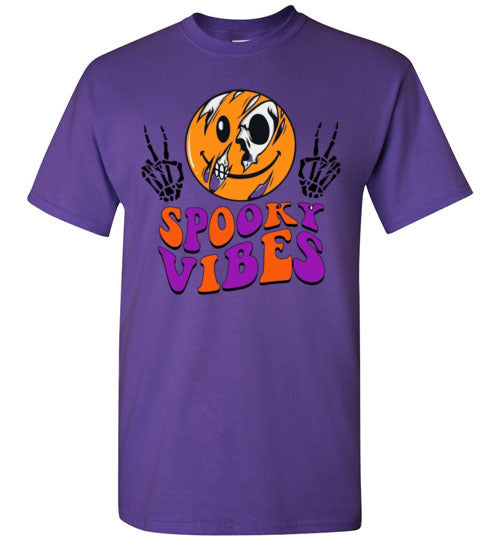 Spooky Vibes Halloween Trick Or Treat Graphic Tee Shirt Top