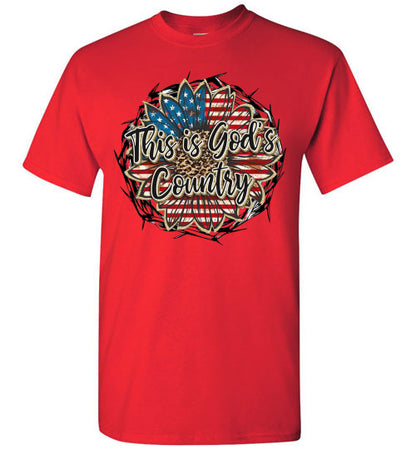 This Is God's Country Patriotic Americana Graphic Tee Shirt T-Shirt