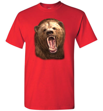 Growling Bear Graphic Tee Shirt Top