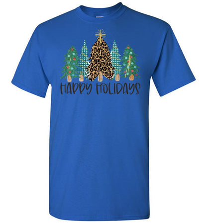 Happy Holidays Christmas Tree Tee Shirt Top T-Shirt
