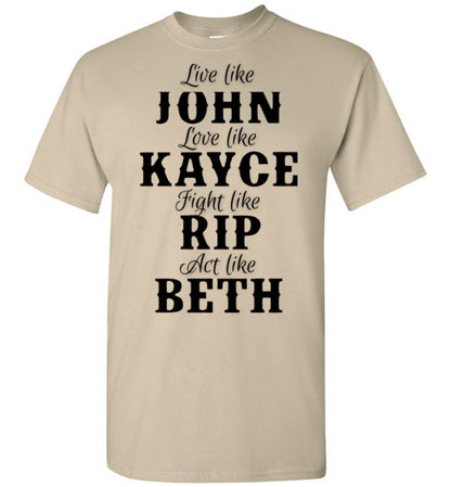 John Kayce Rip Beth Tee Shirt Graphic Top T-Shirt