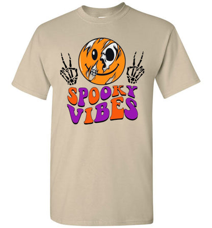 Spooky Vibes Halloween Trick Or Treat Graphic Tee Shirt Top