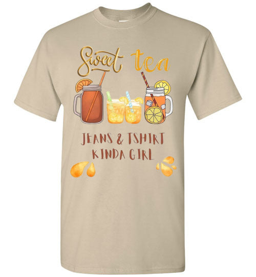 Sweet Tea & Jeans TShirt Kinda Girl Funny Southern Tee Shirt Top T-Shirt