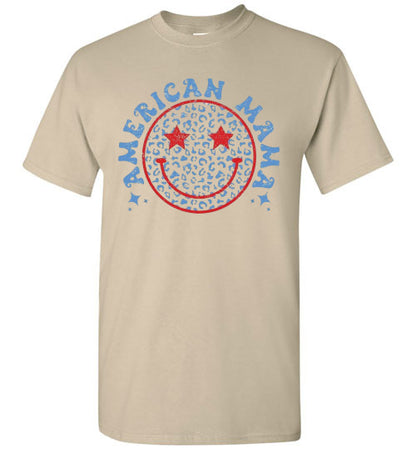 American Mama Patriotic USA Tee Shirt Graphic Top 32719