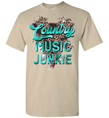 Country Music Junkie Graphic Tee Shirt Top