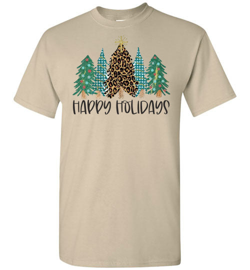 Happy Holidays Christmas Tree Tee Shirt Top T-Shirt