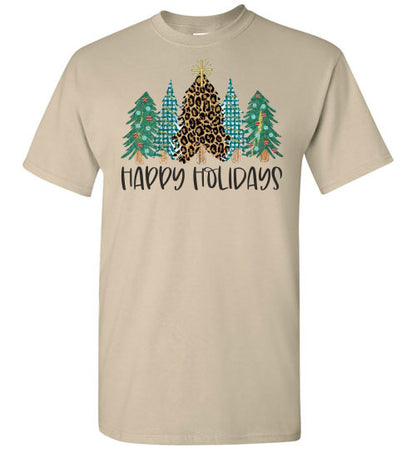 Happy Holidays Christmas Tree Tee Shirt Top T-Shirt