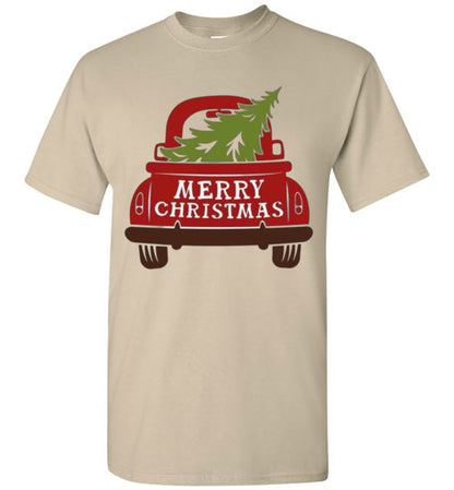 Merry Christmas Old Truck Farm Tee Shirt Top T-Shirt