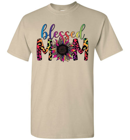 Blessed Mom Multi Leopard Tee Shirt Top T-Shirt