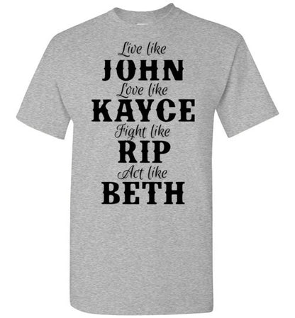 John Kayce Rip Beth Tee Shirt Graphic Top T-Shirt
