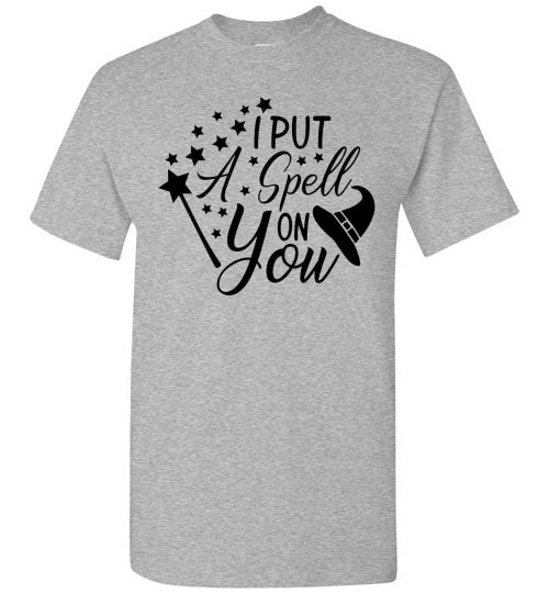 I Put A Spell On You Halloween Witch Graphic Tee Shirt Top