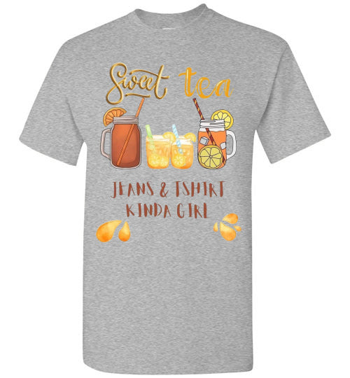 Sweet Tea & Jeans TShirt Kinda Girl Funny Southern Tee Shirt Top T-Shirt