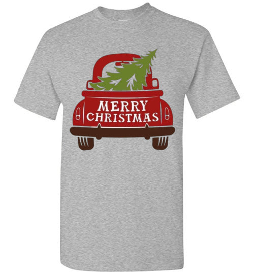 Merry Christmas Old Truck Farm Tee Shirt Top T-Shirt