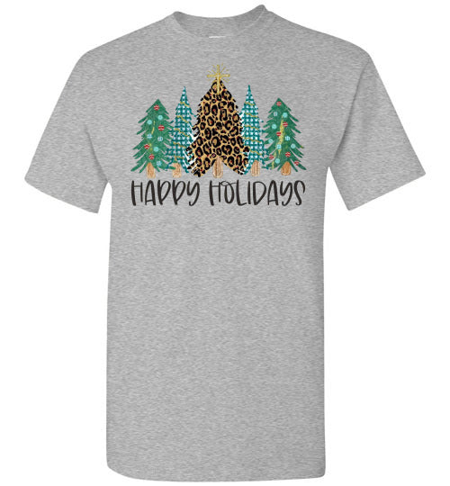Happy Holidays Christmas Tree Tee Shirt Top T-Shirt
