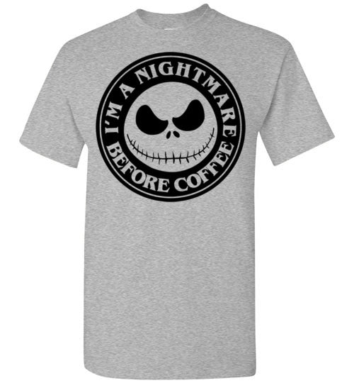 Nightmare Before Coffee Graphic Tee Shirt Top T-shirt Halloween Funny Fall