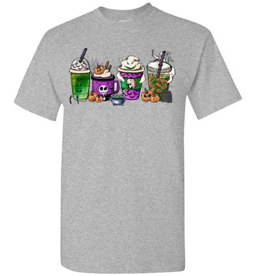 Halloween Starbucks Latte Cappachino Coffee Graphic Tee Shirt Top
