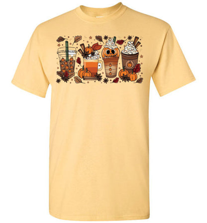 Starbucks Pumpkin Spice Drink Coffee Frappe Fall Autumn Graphic Tee Shirt Top