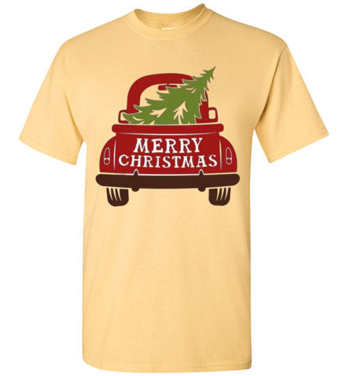 Merry Christmas Old Truck Farm Tee Shirt Top T-Shirt