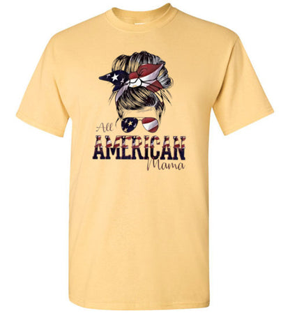 All American Mama T-Shirt Graphic Tee Shirt Top
