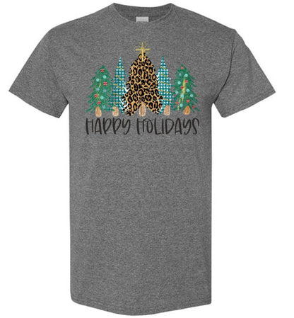 Happy Holidays Christmas Tree Tee Shirt Top T-Shirt