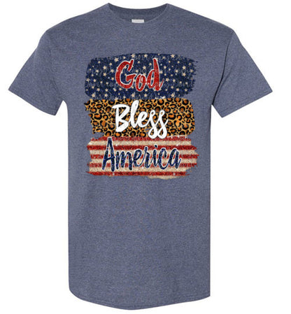 God Bless America Americana USA Tee Shirt Top