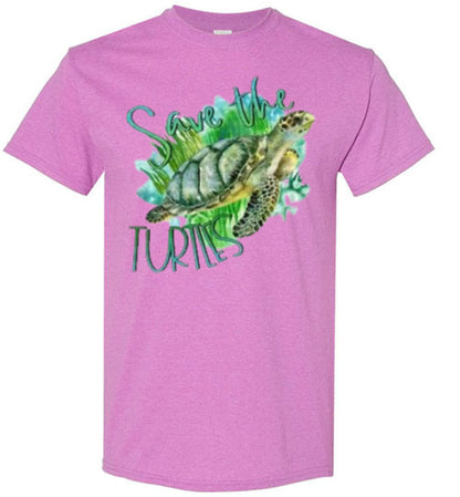 Save The Turtles Graphic Tee Shirt Top